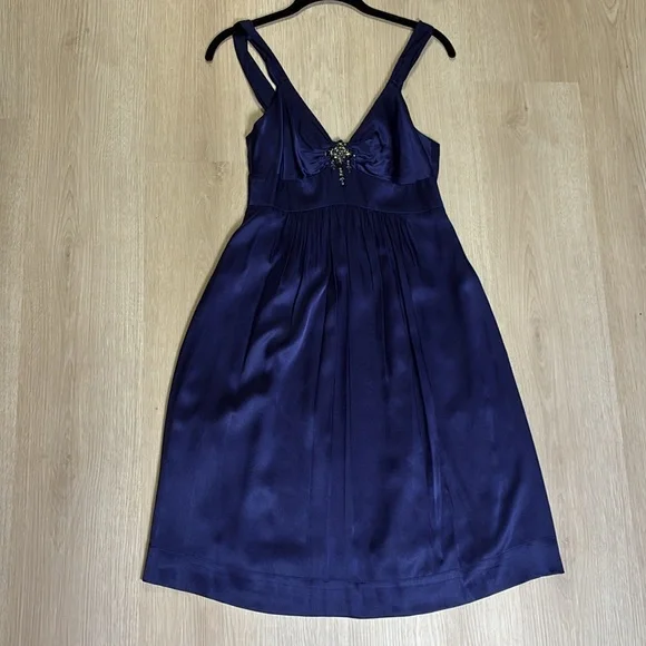 ASO Alice Cullen Twilight New Moon Rebecca Taylor Navy/Purple Dress size 2 - Picture 4 of 8